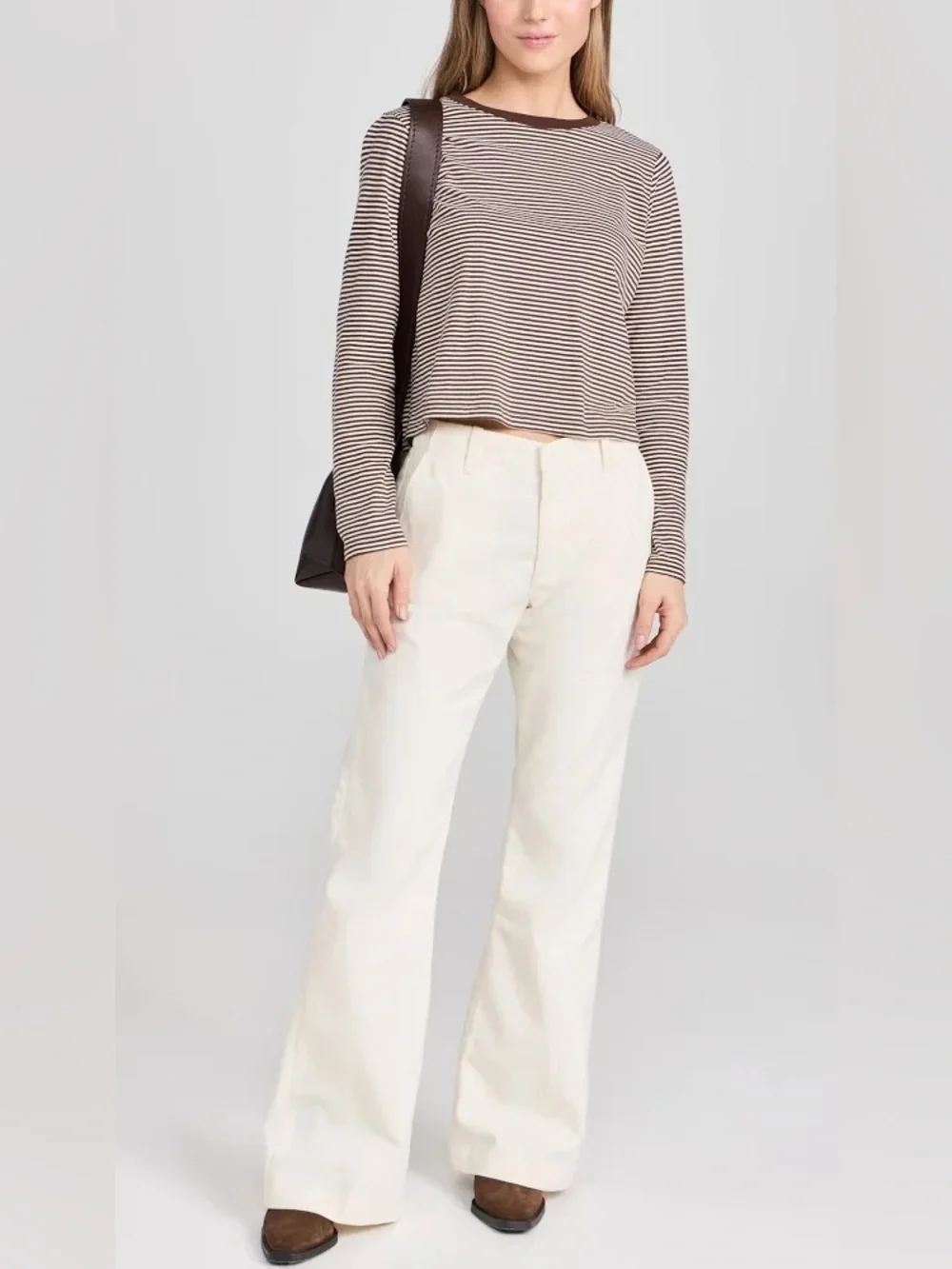 RE/DONE Mid-Rise Flared Trouser Ivory Jean (125) - Picture 4 of 9